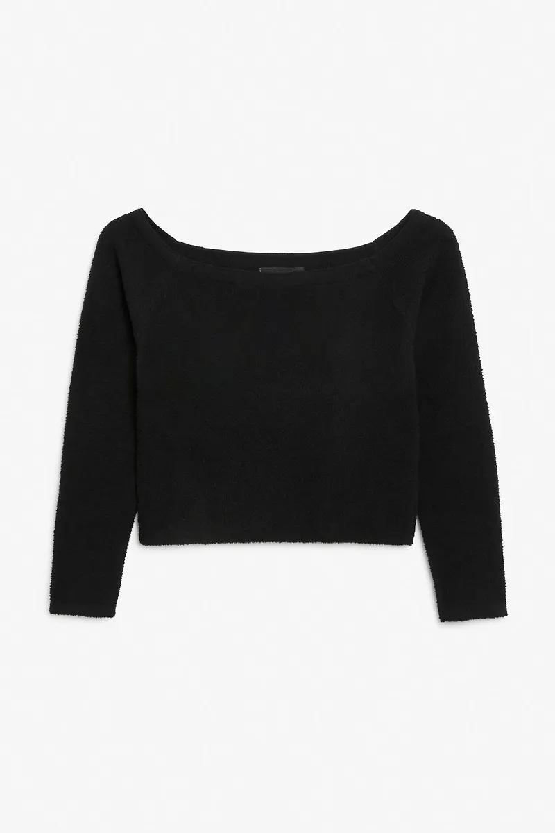 Soft knit crop top - Black