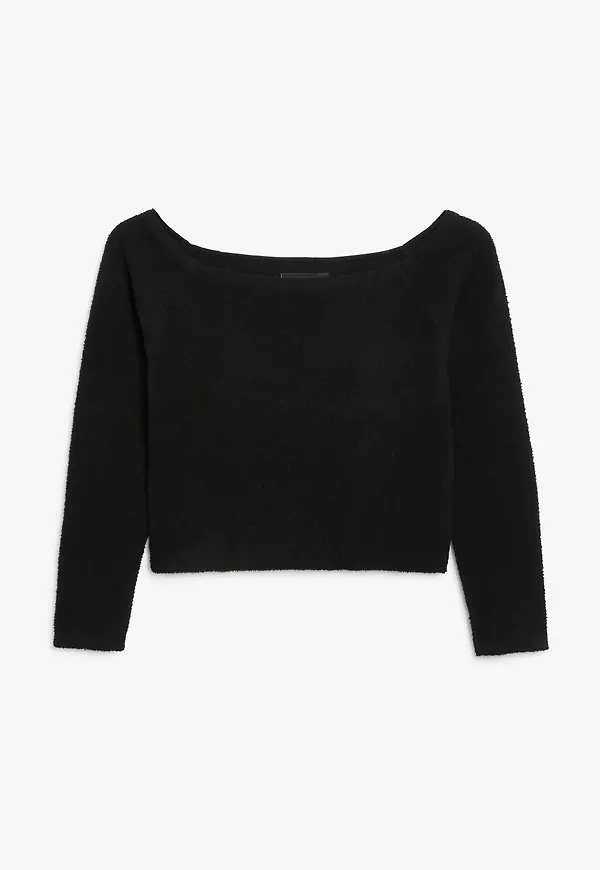 Soft knit crop top - Black