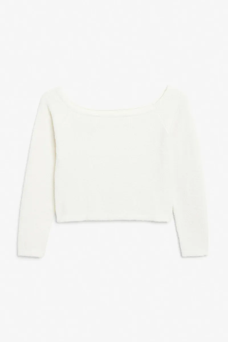 Soft knit crop top - White