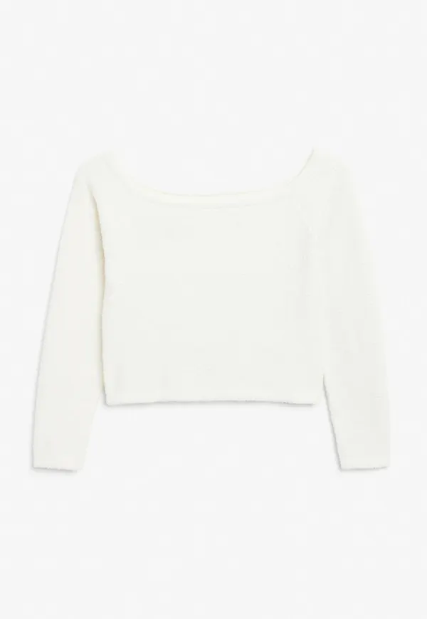 Soft knit crop top - White