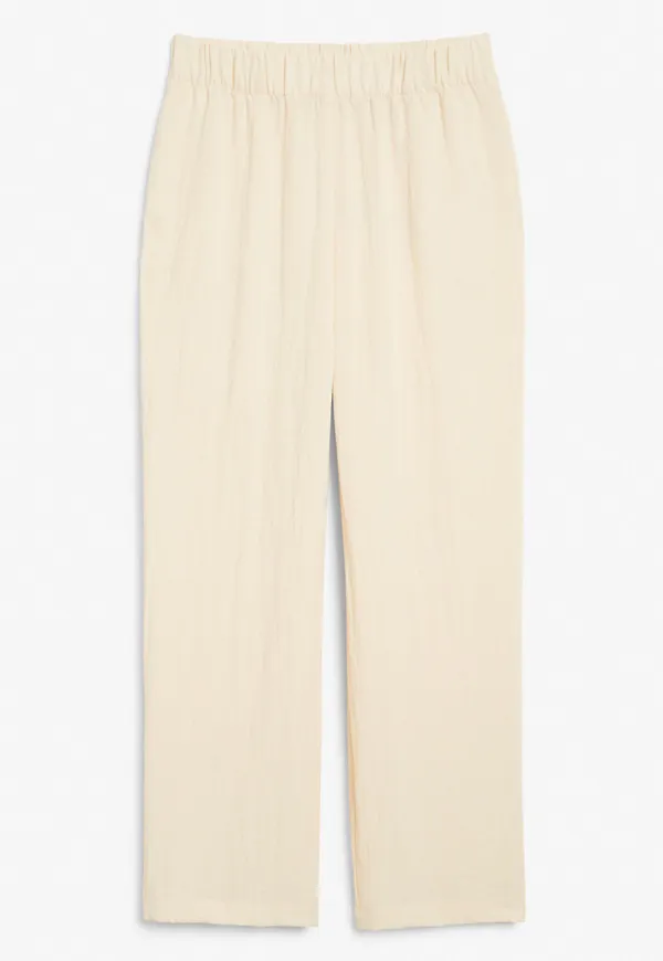 Soft straight leg trousers - Beige