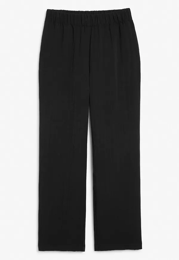 Soft straight leg trousers - Black
