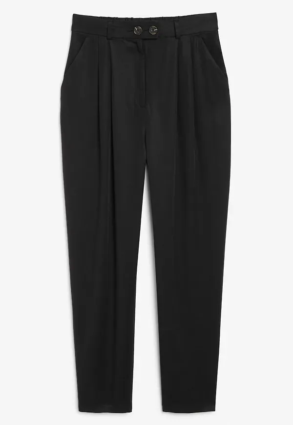 Soft tapered trousers - Black
