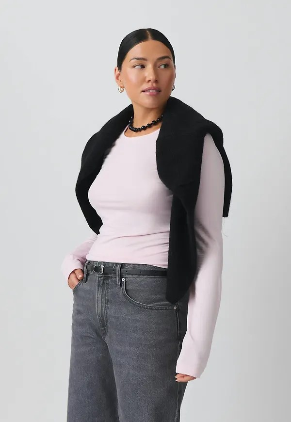 Soft touch crew neck top