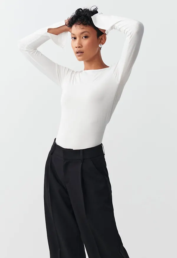 Soft touch crew neck top