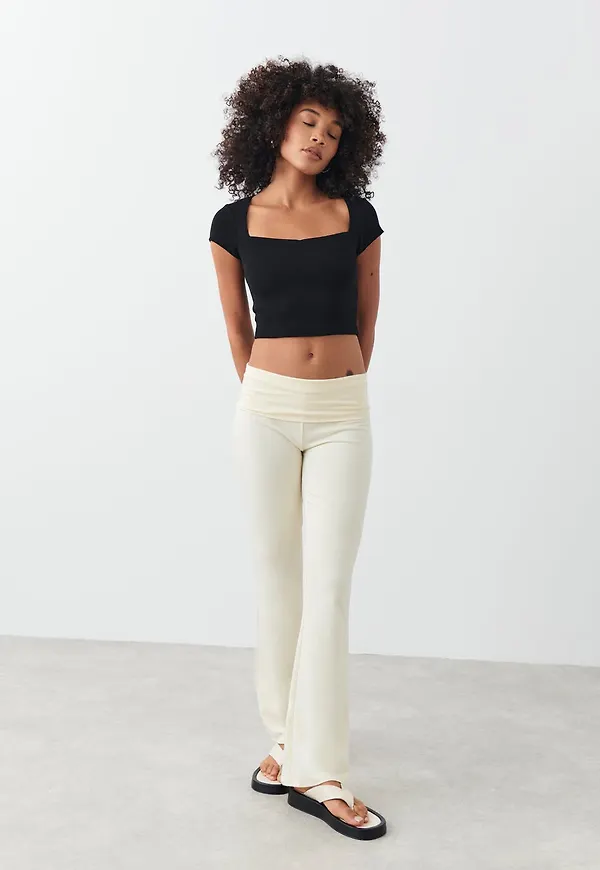 Soft touch folded trouser