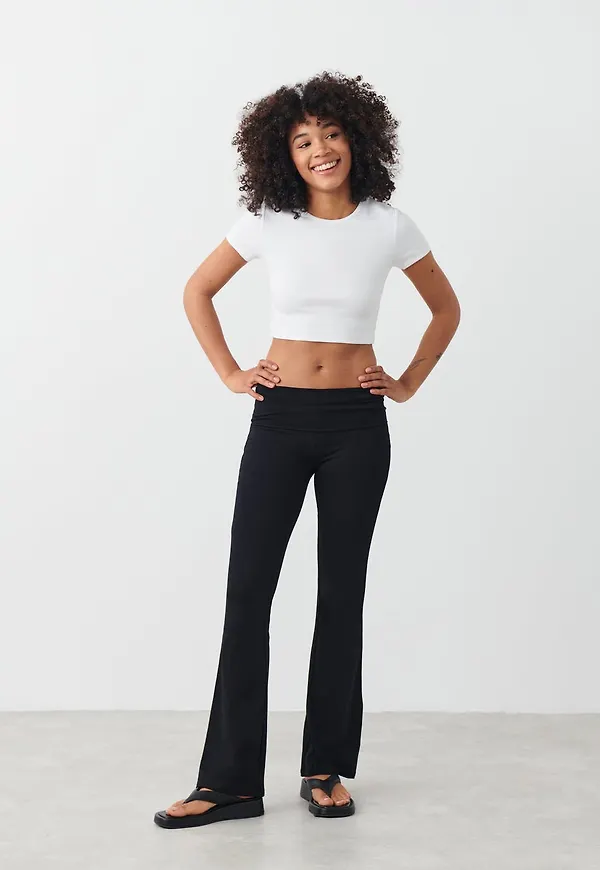 Soft touch folded trouser