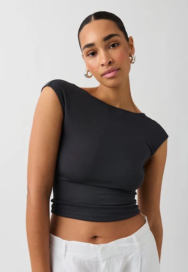 Soft touch open back top
