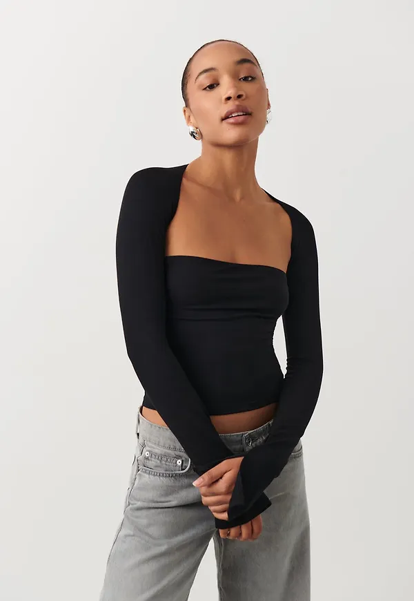 Soft touch square neck top