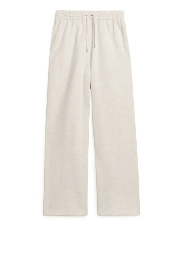 Soft Wide-Leg Sweatpants - Beige