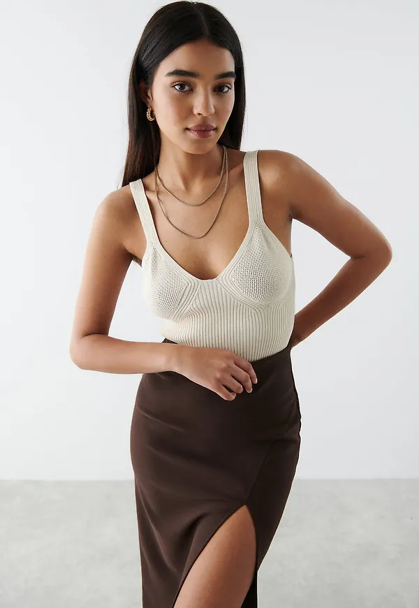 Soleil knitted bustier top