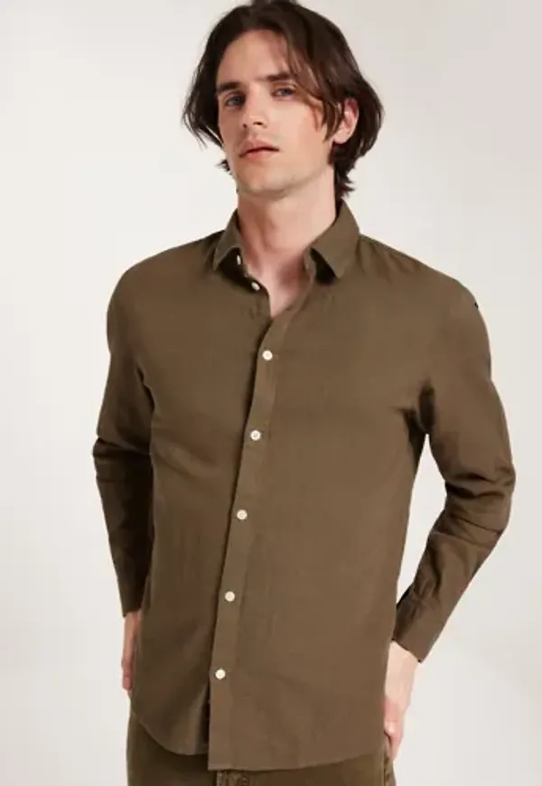Solid SDEnea Allan Linen shirt Linneskjortor Brun