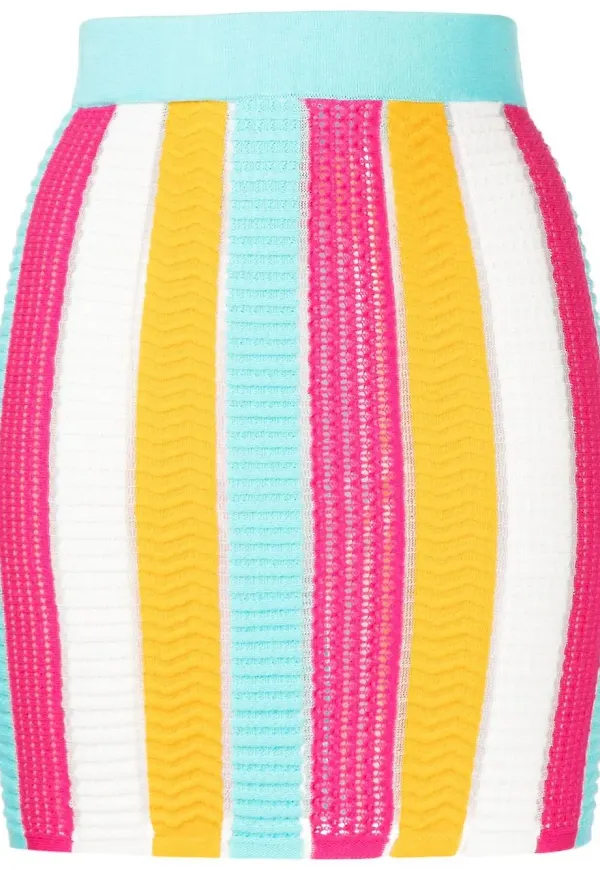Solid & Striped stickad kjol med färgblock - Flerfärgad