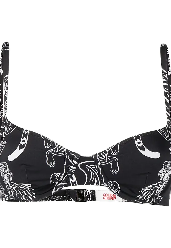 Solid & Striped The Eva tigermönstrad bikini - Svart