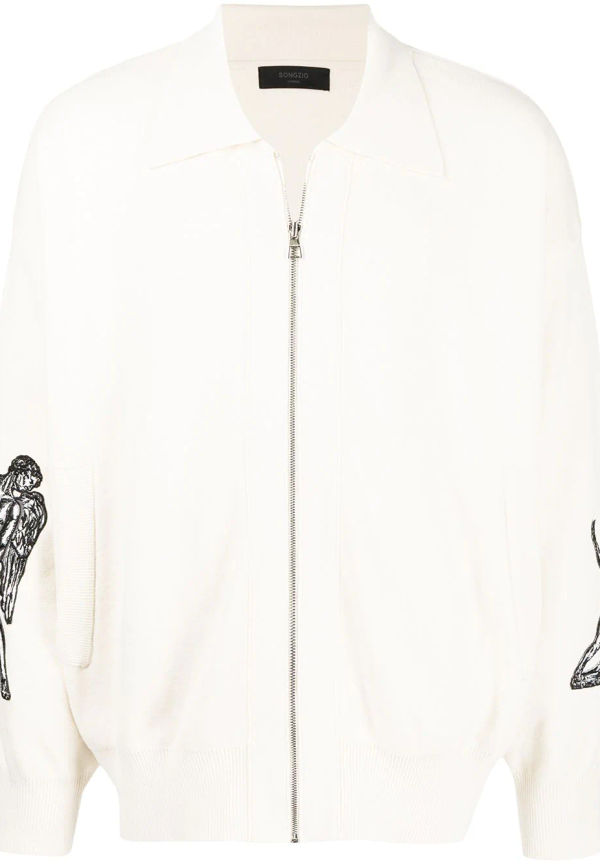 SONGZIO kofta med broderad design - Vit