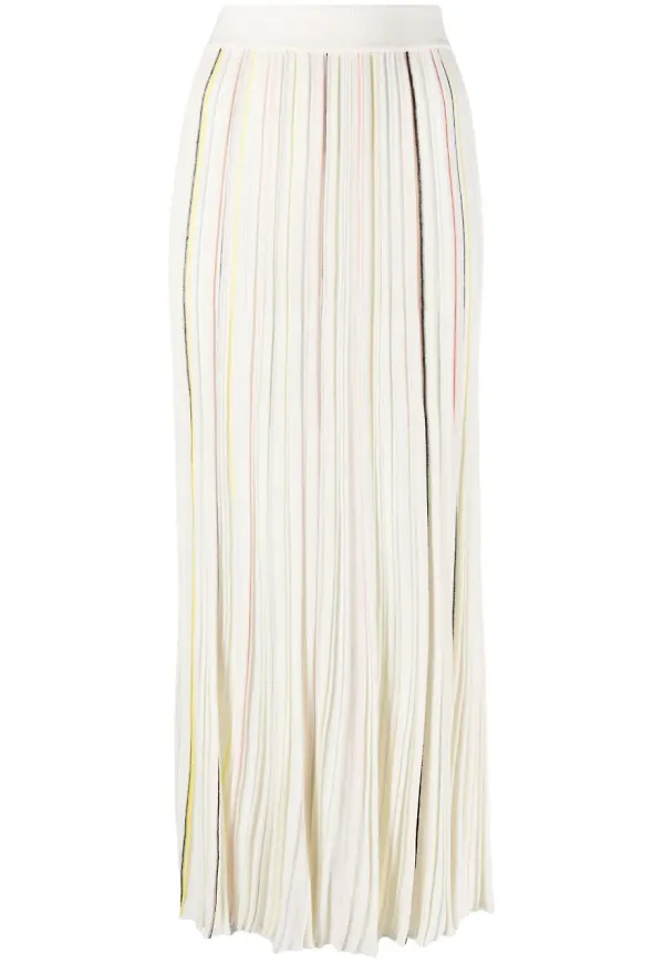 Sonia Rykiel randig plisserad kjol - Vit