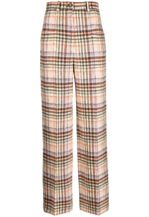 Sonia Rykiel rutiga raka byxor - Brun