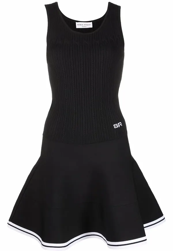 Sonia Rykiel stickad miniklänning - Svart