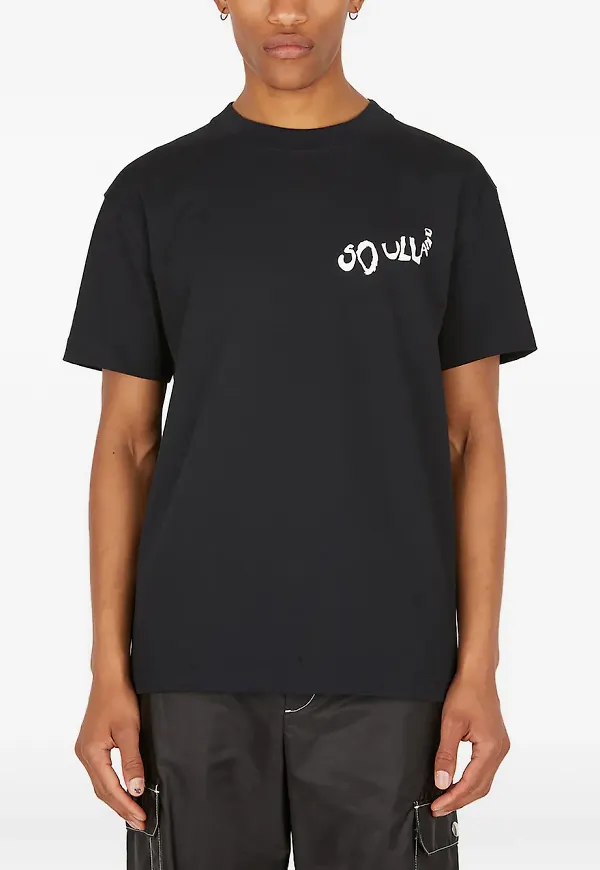 Soulland t-shirt med mönstrad detalj - Svart