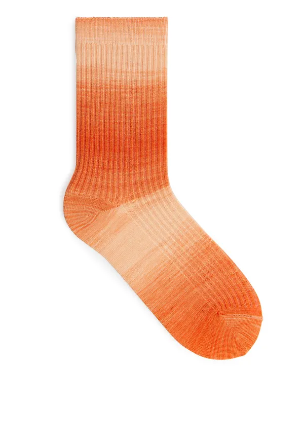 Space Dye Viscose Socks - Orange