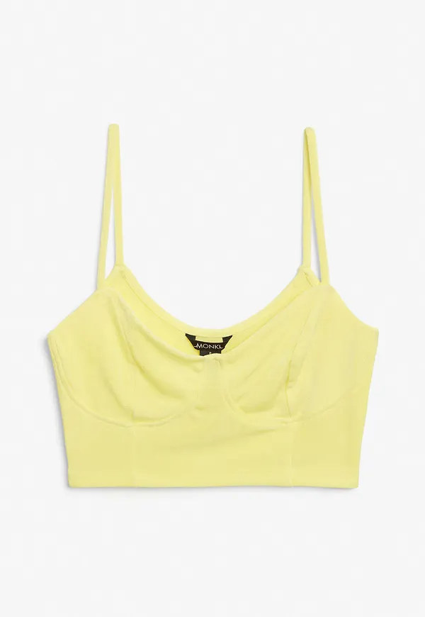 Spaghetti strap bustier top - Yellow