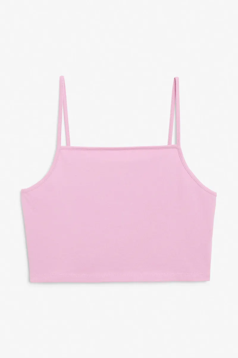 Spaghetti strap crop top - Pink
