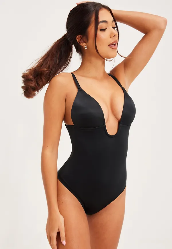 Spanx - Svart - Plunge Low Back Thong Body