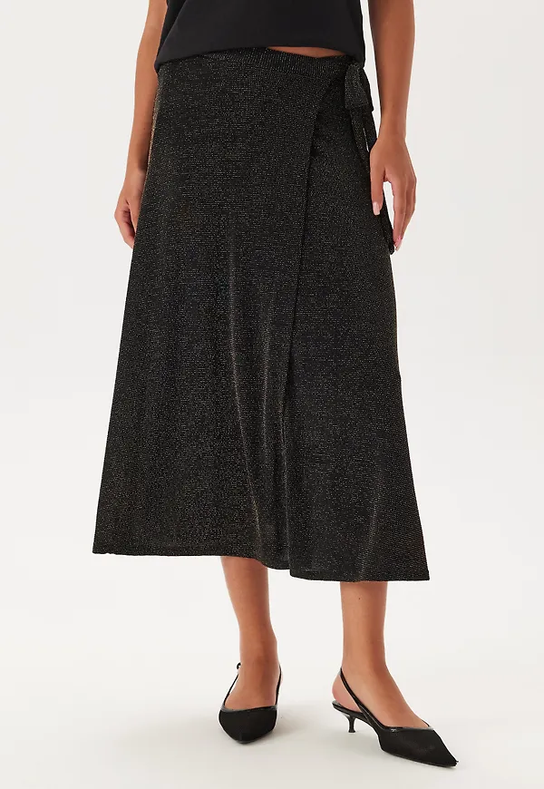 Sparkling Wrap Midi Skirt