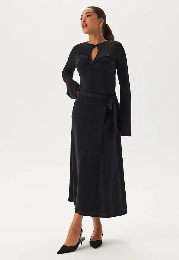 Sparkling Wrap Midi Skirt
