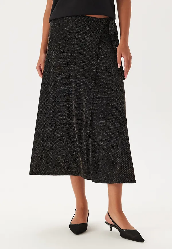 Sparkling Wrap Midi Skirt