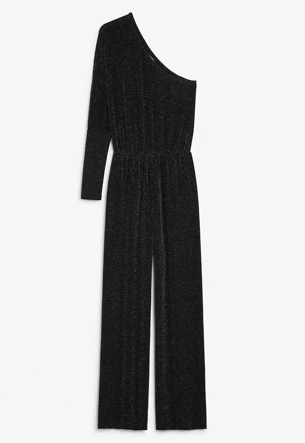 Sparkly one shoulder jumpsuit - Black