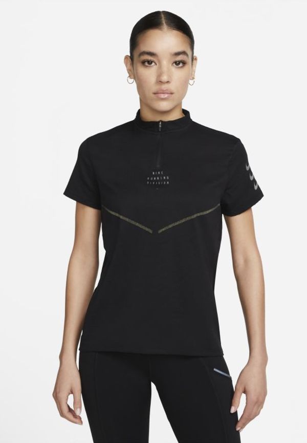 Specialdesignad kortärmad löpartröja Nike Dri-FIT ADV Run Division för kvinnor - Svart