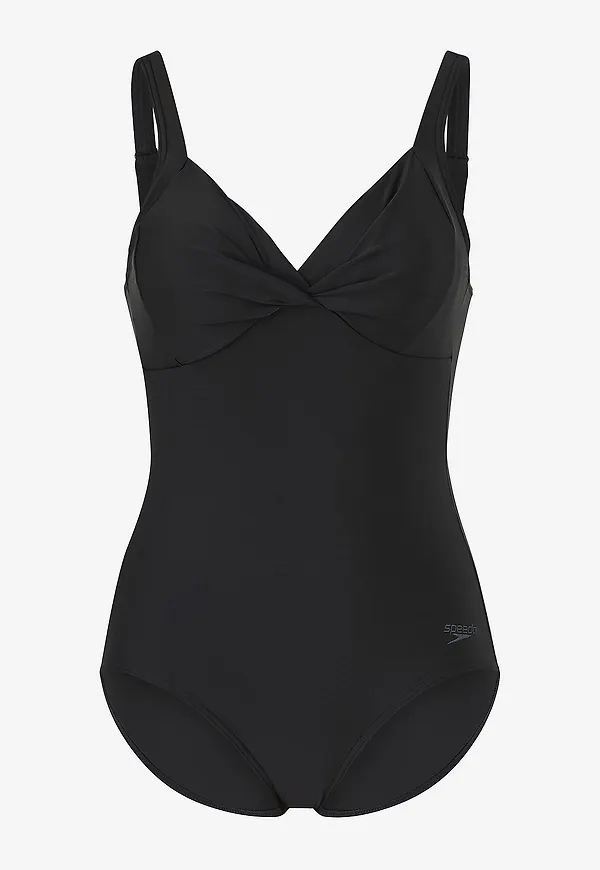 Speedo - Baddräkt Solid Cross Knot Swimsuit - Svart