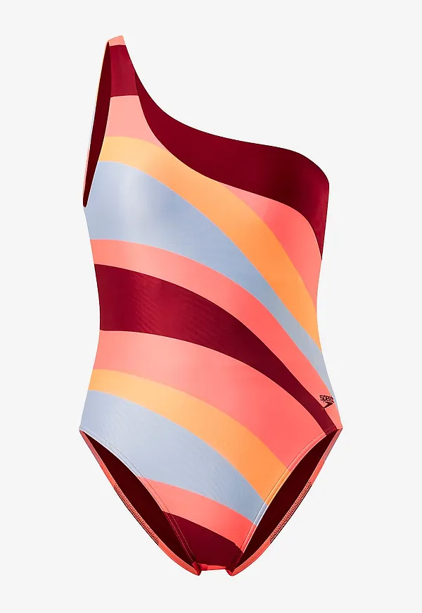 Speedo - Baddräkt Womens Printed Asymmetric 1 Piece - Röd