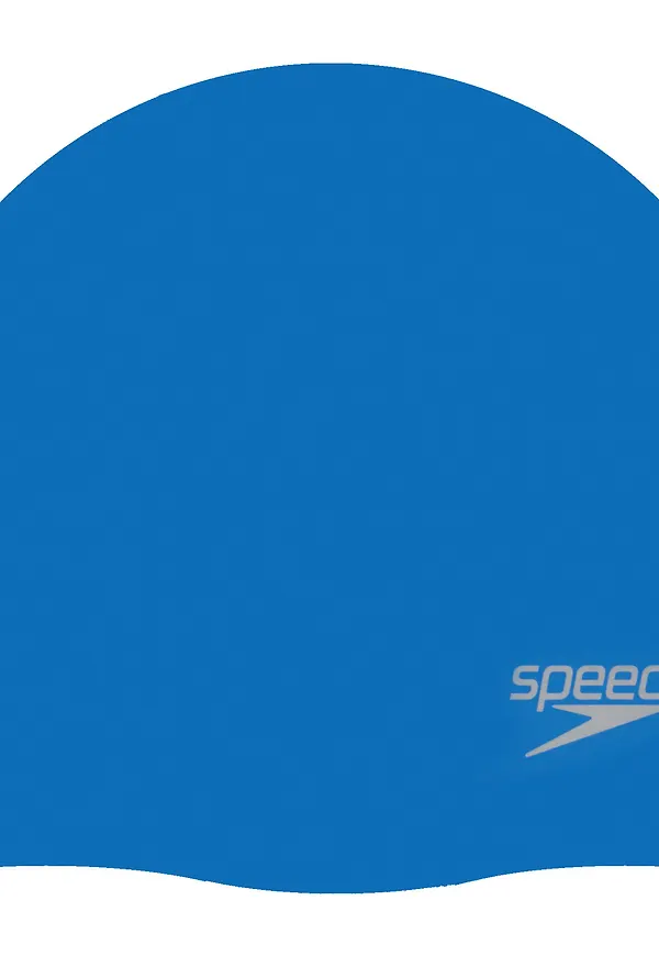 Speedo Plain Moulded Silicone Cap Blue Mop