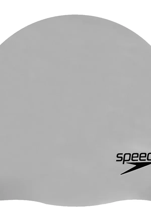 Speedo Plain Moulded Silicone Cap Chrome