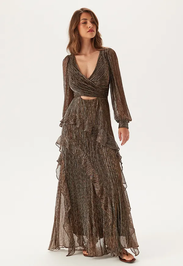 Spencer Plisse Ruffle Midi