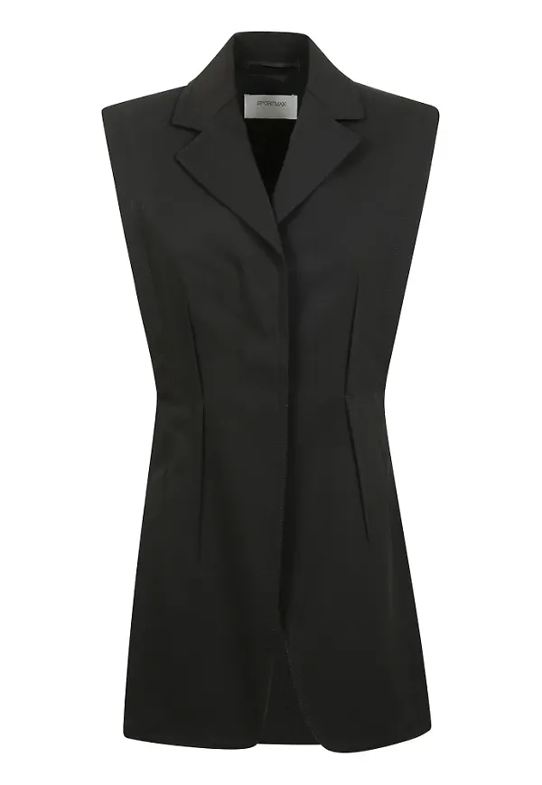 Sportmax, Jacka, Dam, 2Xs, Bomull, Bomull Ärmlös Jacka