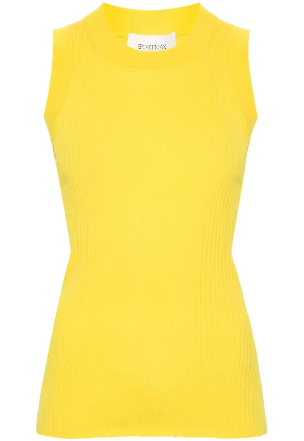 Sportmax Toledo ribbat linne - Gul