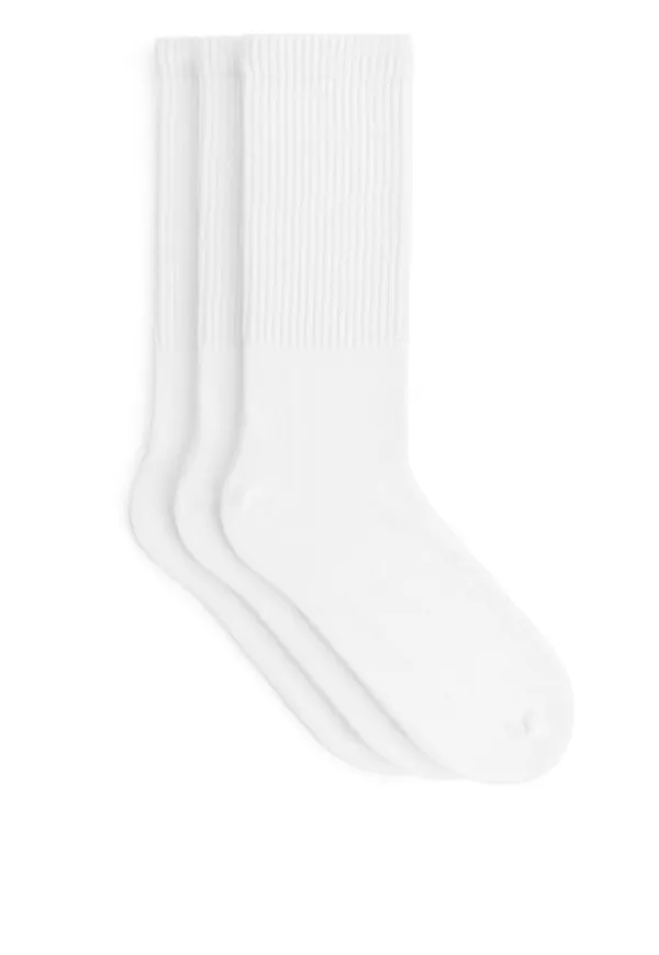 Sporty Cotton Socks - White