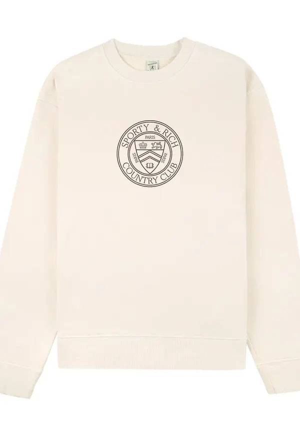Sporty & Rich Connecticut Crest tröja - Neutral