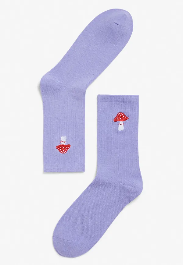 Sporty statement socks - Purple