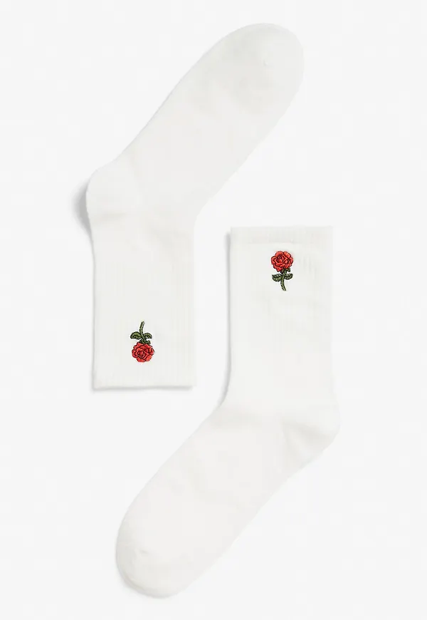 Sporty statement socks - Red