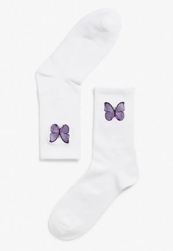 Sporty statement socks - White