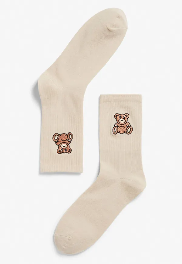 Sporty statement socks - White
