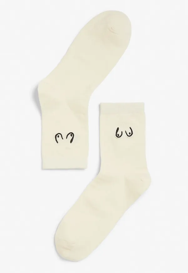 Sporty statement socks - White