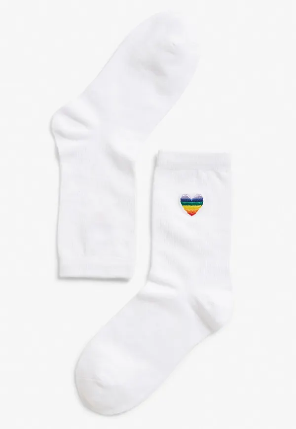 Sporty statement socks - White