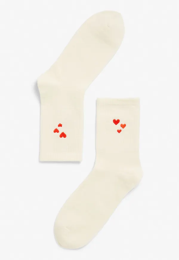 Sporty statement socks - White