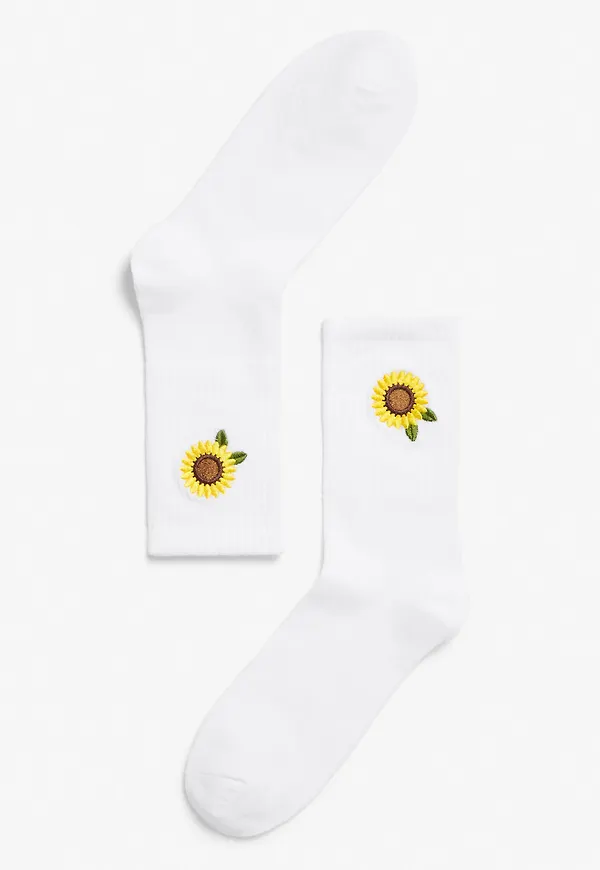 Sporty statement socks - White