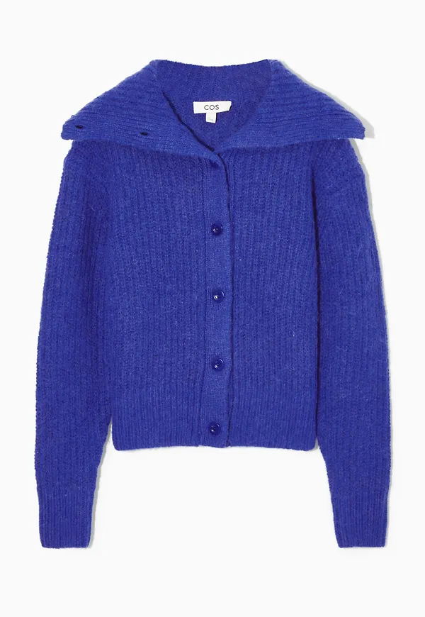 SPREAD-COLLAR WOOL CARDIGAN